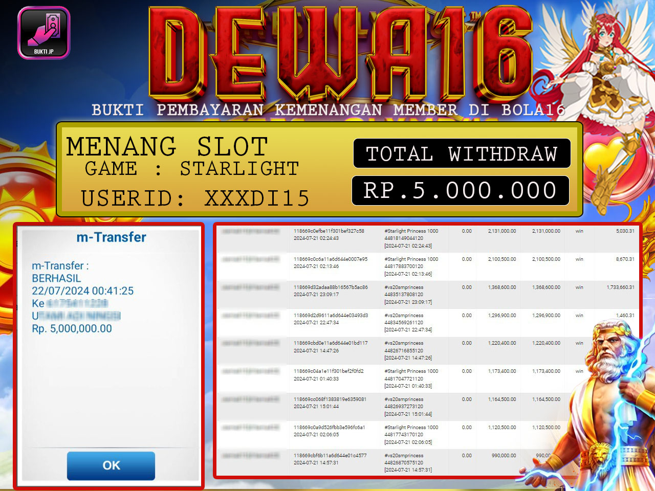 Bukti JP MEMBER DEWA16